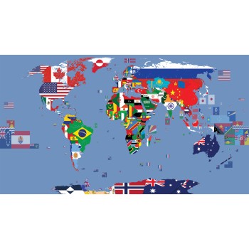 Bayraklı Dünya Haritası